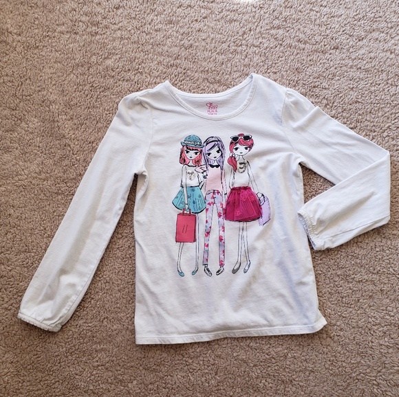 New Girl/'s SO Shirt Size 7 8 10 12 14 16 Sonoma Crop Top Sequin Long Sleeve Kid